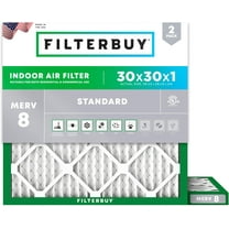 Filterbuy 30x30x1 MERV 8 Dust Defense, Pleated HVAC AC Furnace Air Filters (2-Pack)