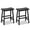 Black, variant on Gymax Solid Wood Saddle Bar Stools Set of 2 Backless Wooden Barstools w/Footrests Brown
