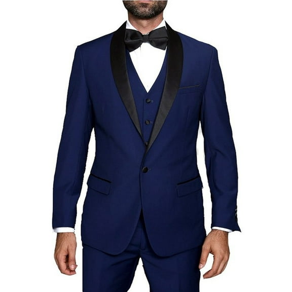 Statement Wool Tuxedo Mens Sapphire Blue 3 Piece TUX-SH