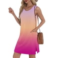 thumbnail image 6 of Summer Saving Clearance Maxi Dress Plus Size, Womens Summer Casual Sleeveless Round Neck Printed Dress With Pocket(Hot Pink,S), 6 of 9