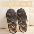thumbnail image 2 of Sigee Cool Black Gold Dragon for Cozy Furry Slippers Super Soft Indoor and Outdoor Use, Non-Slip Sole Slip On House Slippers-Medium, 2 of 8
