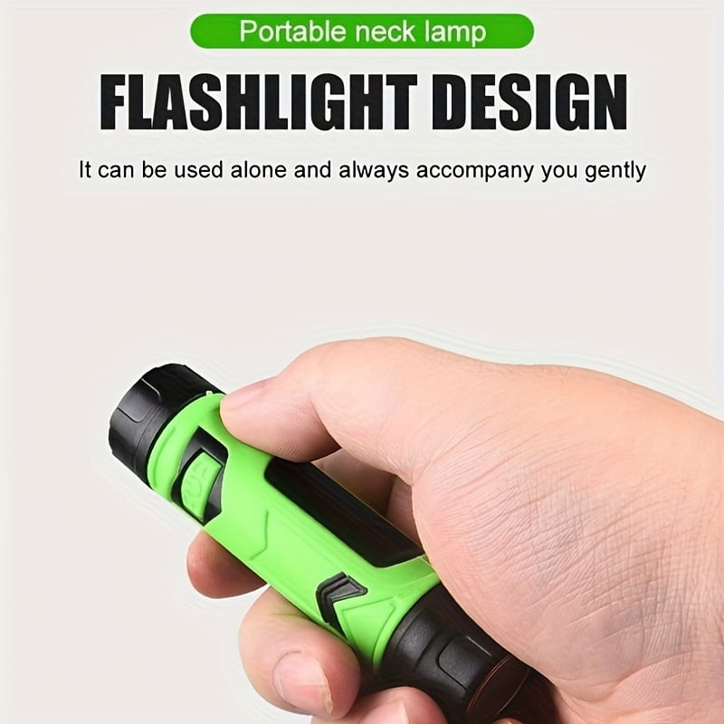 Rechargeable LED Neck Lamp - Hands-Free Flashlight with Magnetic Base, 500 Lumens Brightness, USB-C Charging, 2 Modes, Portable for Reading, Camping, Emergency, Bedside Use, Rechargeable Flashlight