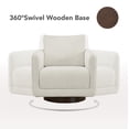 thumbnail image 2 of CHITA Swivel Accent Chair Armchair with Back Cushion,Fabric in Pearl White, 2 of 12