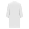 thumbnail image 4 of Gspmoly Robes pour Femmes, Robe pour Femmes à Manches 3/4 à Col Rond avec Boutons Longueur Genou, Robes de Vacances pour Femmes Offres du Jour, 4 of 5