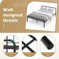 thumbnail image 5 of Gymax Full Size Bed Frame Metal Platform Bed Base w/ Headboard & Footboard Black, 5 of 10