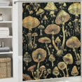 thumbnail image 6 of Orinice Mushrooms Gold Foiling Bathroom Decor Set with Hooks, Colorful Luxurious Graphic Print Polyester Fabric Fashion Shower Curtain Set, 100% Polyester Washable Shower Curtain 69x72, 6 of 7
