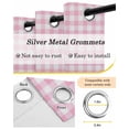 thumbnail image 6 of Pink Blackout Curtains 96 Inches Long for Bedroom, Country French Rustic Buffalo Plaid Modern Art Thermal Insulated Room Darkening Black Out Window Curtain Panels Grommet Drapes for Living Room, 6 of 8