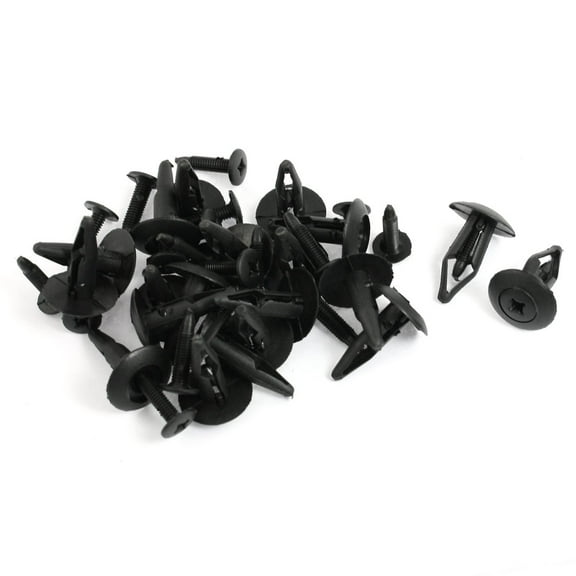 Unique Bargains 20 x 7.5mm Hole Black Plastic Fastener Rivet Bumper Push-Type Retainer Clips