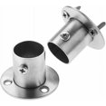 thumbnail image 2 of Juego de 2 soportes con brida para barra de armario de acero inoxidable, 2 of 5