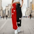 thumbnail image 2 of Women Pants Casual Work Clearance Fashion Suitable Baseball Football Print Bottom Sweat Pockets High Waist Sporty Gym Athletic Fit Jogger Trousers, 2 of 4