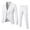 White, variant on yuCgh Men's Slim Fit One-Button Three-Piece Suit Set, Formal Business Blazer, Vest, and Trousers for Wedding, Party, and Office Occasions,Black L