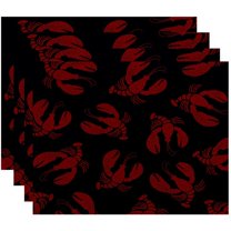 Simply Daisy 18" x 14" Lobster Fest Animal Print Placemats, Set of 4