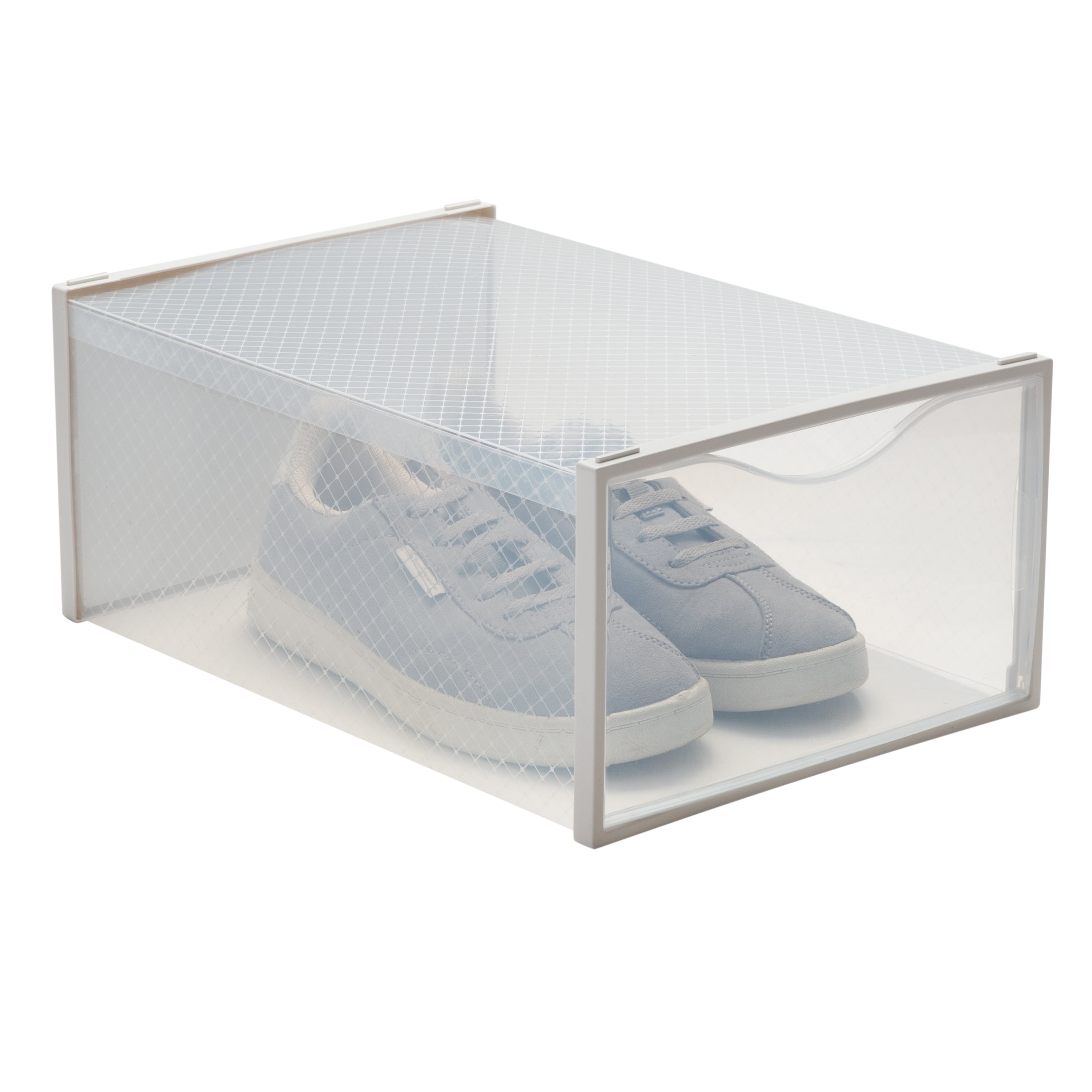 Free Shipping Simplify Set of 12 Plastic Stackable Shoe Boxes in White Walmart