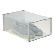 Simplify Set of 12 Plastic Stackable Shoe Boxes in White