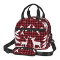 thumbnail image 1 of Balery Christmas Buffalo Plaid Bolsa de Almuerzo Impresa, Caja de Almuerzo Reutilizable, Bolsa Térmica Aislada para Almuerzo, Bolsa Antiderrames, 1 of 7