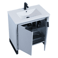 thumbnail image 4 of Fine Fixtures Opulence Collection 30 in. W x 18 in. D x 33 in. H Bathroom Vanity in Pastel Blue with White Ceramic Sink - Black hardware, 4 of 8