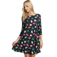 thumbnail image 2 of Women's Christmas Print Dress, All Things Christmas Print, L, 2 of 5