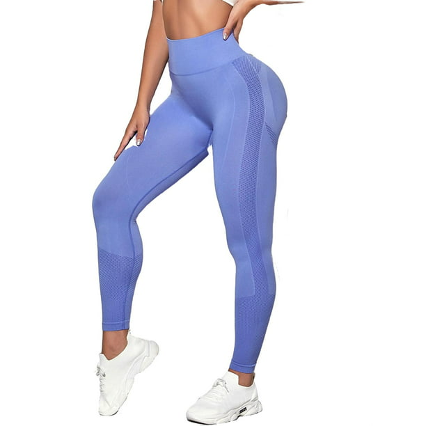 Womens Activewear Sports Leggings Solid Leggings Blue M - Walmart.com