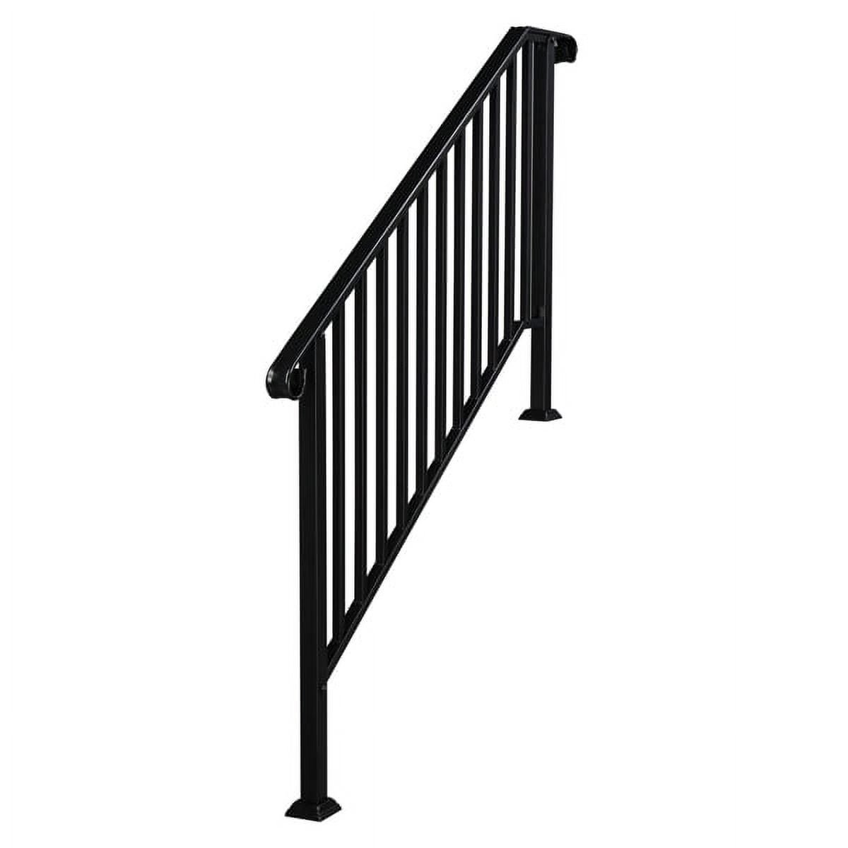 Matte Black Outdoor 4 Level Iron Handrail, Suitable for Gardens, Residential Buildings, Commercial Office Buildings, Hotels