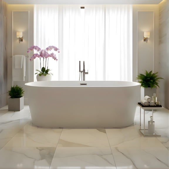 Vanity Art 68" Acrylic Freestanding Soaking Bathtub