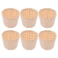thumbnail image 2 of 6 Pcs Wicker Storage Basket Miniature Wood Baskets Woven Storage Basket Sundry Basket Small Baskets, 2 of 4