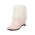 thumbnail image 2 of Bnwani Boots for Women Winter Fashion Toe Zipper Flat Ankle Casual Solid Boot Pink Size 5, 2 of 7