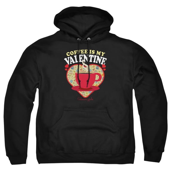 Gilmore Girls Coffee is my Valentine Adult Pull-Over Hoodie, Black, 3X-Large