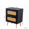 thumbnail image 3 of Bedroom & Living Room Rattan End Table - 2 Handmade Rattan Drawers, 50lbs Capacity, 3 of 15