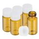 thumbnail image 1 of Frascos de muestra de vidrio Uxcell con tapas, 5 pcs de 5 ml, frascos ámbar con tapas de rosca blancas, sellados a prueba de fugas, 1 of 6