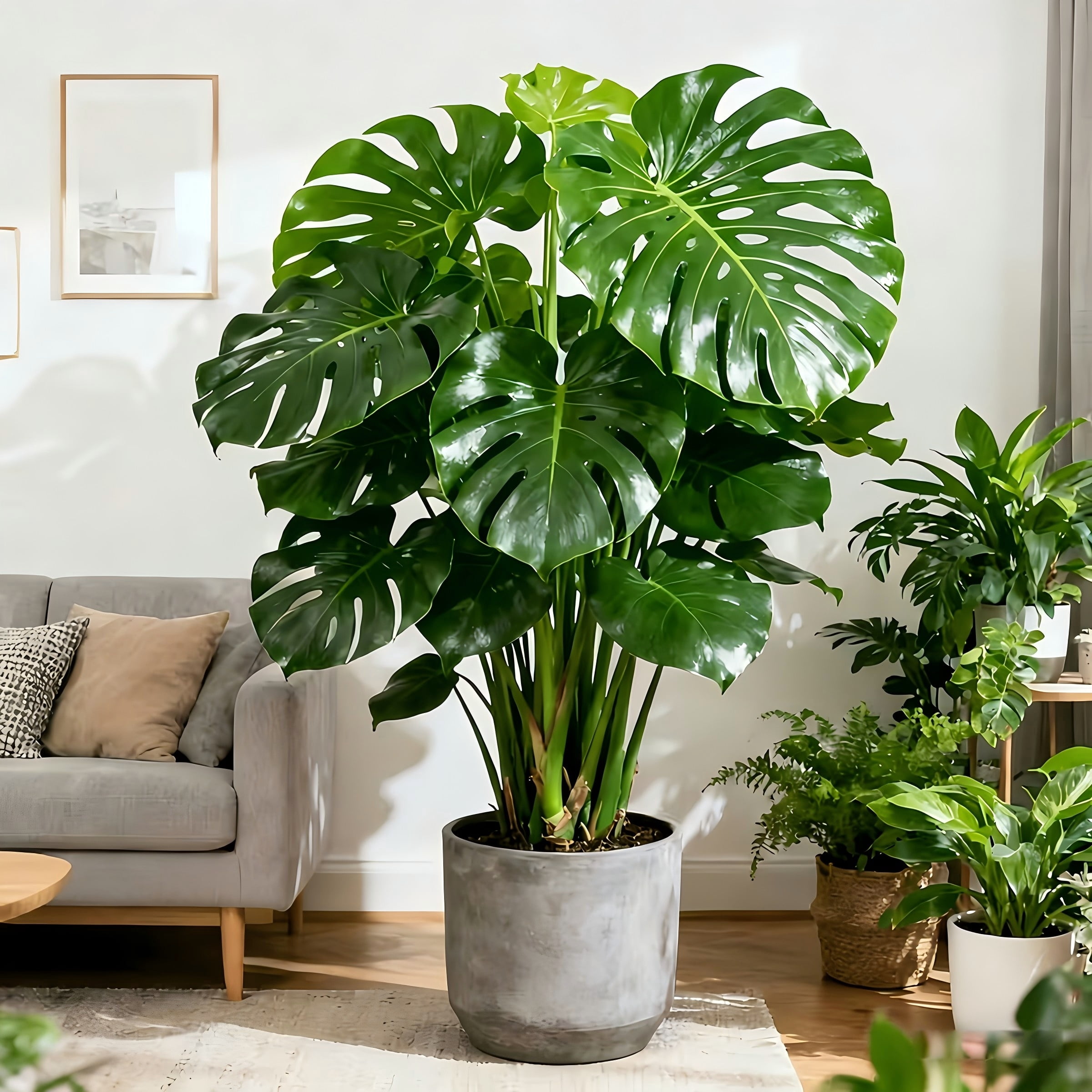 2PCS 33.46in Artificial Monstera Deliciosa Plant, Faux Swiss Cheese Tree with 24  Lush Leaves, UV Resistant Fake Tropical Plant for Indoor Outdoor Home Office Living Room Decor, No Pot