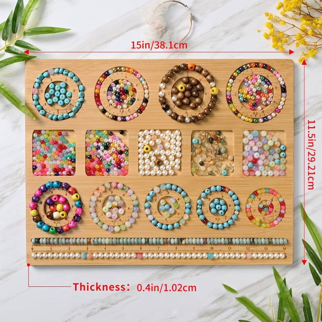 Necvior Wooden Bead Plate Jewelry Crafting Tool Jewelry Beading Designs Tray for Bracelet Necklaces Ornament Making Boards