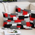 thumbnail image 2 of Red Black Geometric Throw Pillow Covers, Modern Abstract Art Block Soft Breathable Pillow Cases with Invisible Zipper for Sleeping, Standard Pillowcases for Couch Bed Sofa Chair 20x26 Inches, 2 of 9