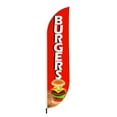 thumbnail image 2 of Burgers Feather Flag(11.5feetX2.5feet) by DreamController | Outdoor Business Advertising Tall Flag | Weather-Resistant Knitted Swooper Flag | Made in USA | Fast delivery | HD Print (Flag Only), 2 of 6