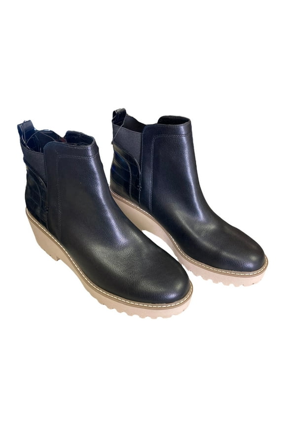 Dolce Vita Women's Slip On Rancher Ankle Chelsea Boot (Black, 9)
