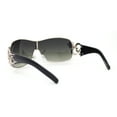 thumbnail image 4 of Womens Coy Metal Jewel Designer Fashion Shield Wrap Sunglasses Gold Black - Smoke, 4 of 4