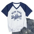 thumbnail image 5 of ALLTB Women Baseball Graphic Shirts Baseball Fan T-Shirts Baseballs Team Tee Game Day Outfits Casual Tops, Blue-White, 5 of 7