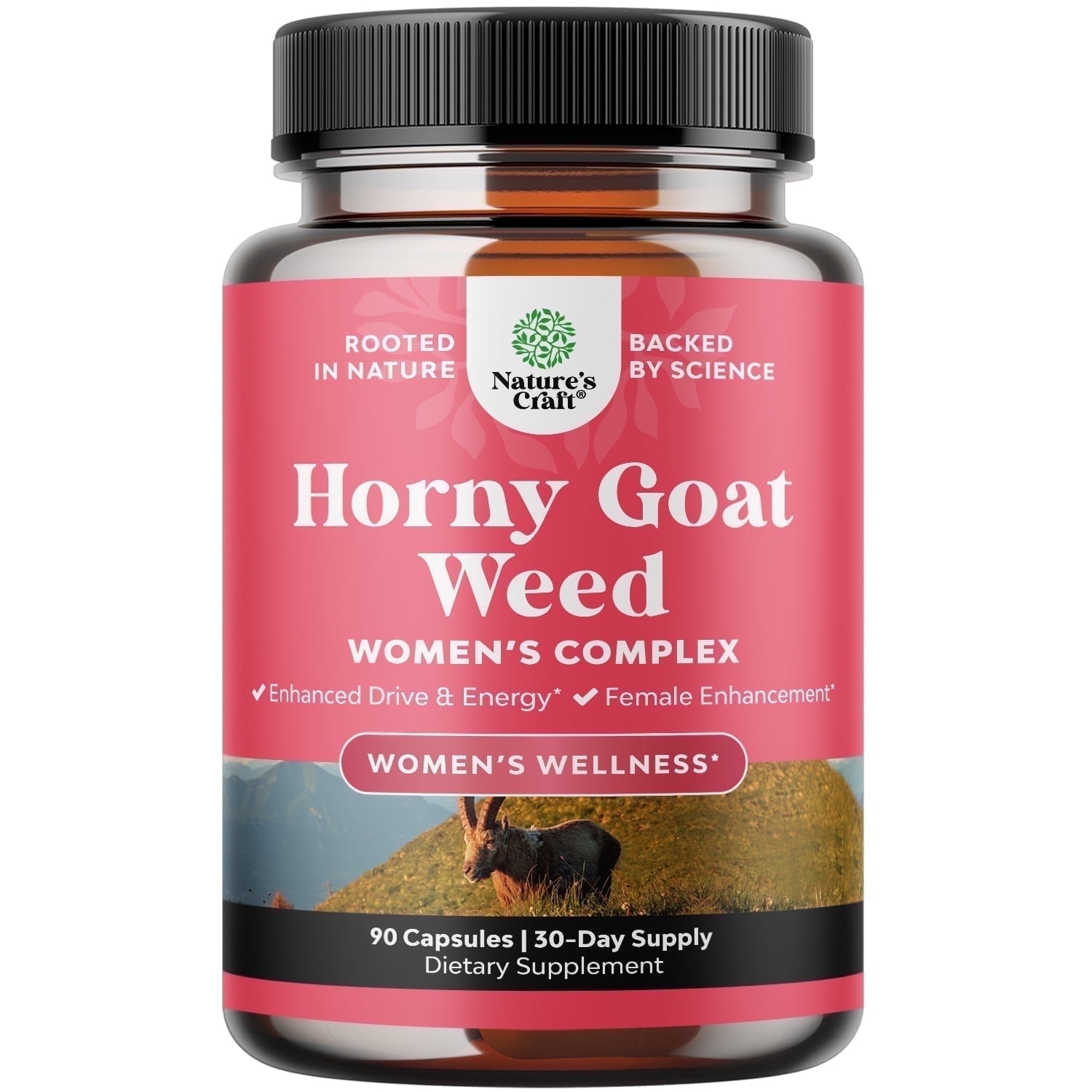 Nature’s Craft Horny Goat Weed Women’s Complex Dietary Supplements, 90 Capsules