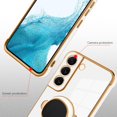 thumbnail image 3 of Compatible with Samsung Galaxy S22 Case Astronaut Plating Electroplate Luxury Elegant Case Camera Protector Kickstand Shockproof Protective Corner Back Cover Galaxy S22 Case -White, 3 of 10