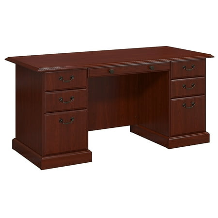 UPC: 0042976655662 | kathy ireland Home by Bush Furniture Bennington Executive Desk Harvest Cherry WC65566-03K