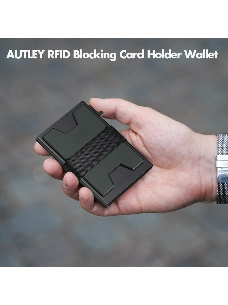 Fintie Portefeuille Fin Minimaliste Avec Poche Avant, Porte-cartes De Crédit Avec Blocage RFID Et Fenêtre Pour Carte D'identité Pour Hommes Et Femmes, Noir, Taille S, Minimaliste, *Noir, Petit