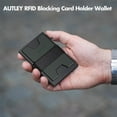thumbnail image 2 of Slim Card Holder, Minimalist Pop Up Wallet for Men | RFID Blocking, Cash Band, 12+ Cards Storage (Black), 2 of 7