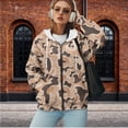thumbnail image 2 of Uorisanigo Brown Hunting Camo Womens Zip Up Hoodies Sweatshirt Drop Shoulder Loose Winter Zip Up Sweatshirts Size 3XL Oversized Comfortable Winter Fall Outfits Fashion Clothes, 2 of 7