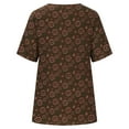 thumbnail image 4 of Chemises à Manches Courtes pour Femmes Été Décontracté Col Rond Irrégulier Manches Courtes Imprimé Chemise Ample Hauts Manches Courtes Femmes Hauts Manches Courtes Col Carré pour Femmes, 4 of 6