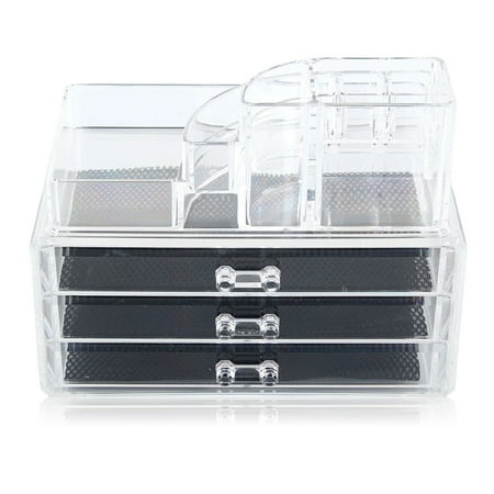Freedom 2017 New 4 Layers Cosmetic Organizer Drawer Acrylic Jewellery Box Makeup Storage Case