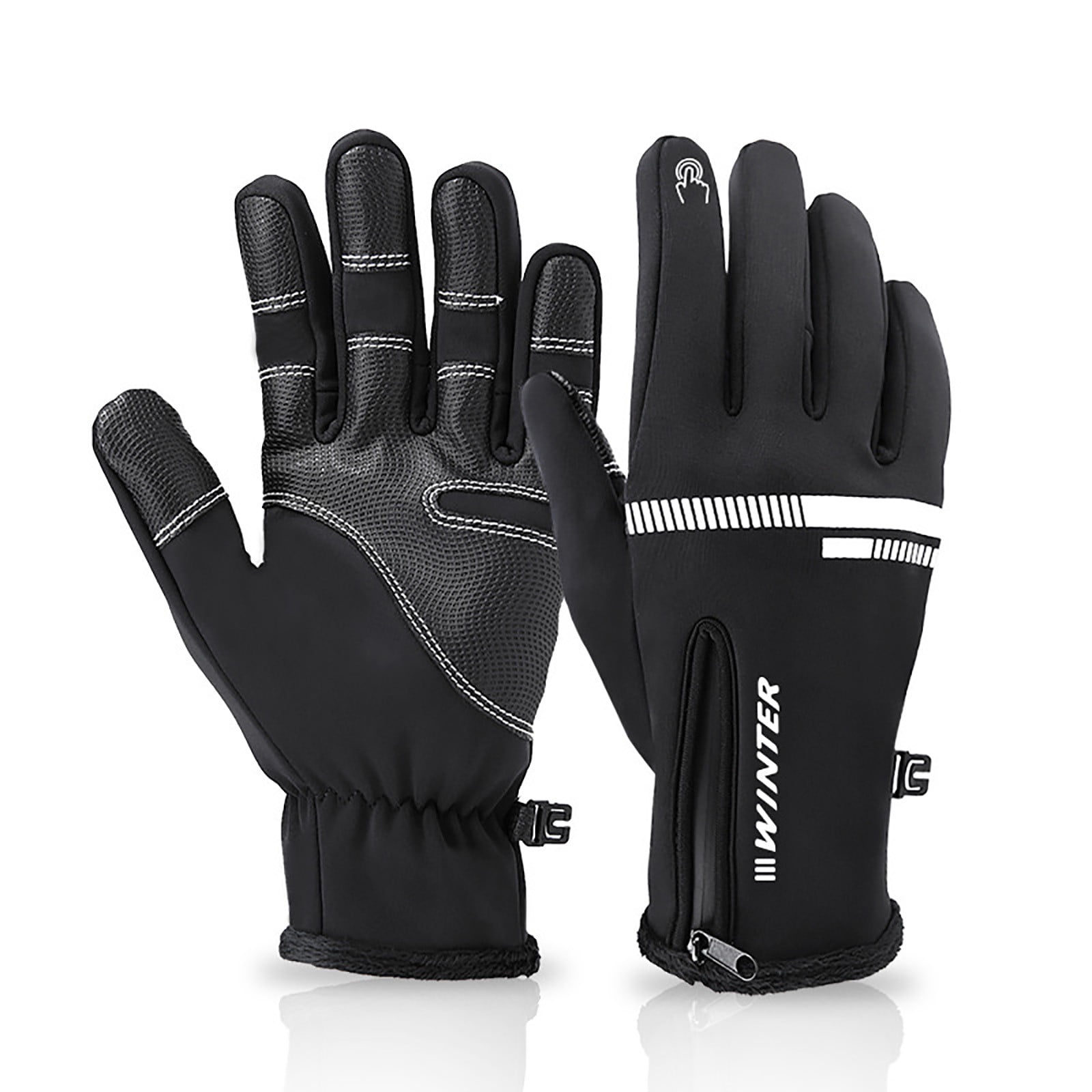 1 Pair Blue Black Ski Snowboard Gloves Waterproof and Windproof Thicken Gloves Unisex Breathable Lined Cotton Gloves for Winter Riding Biking Driving and Other Outdoor Activities