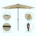 thumbnail image 5 of Sonerlic 10 x 7ft LED Outdoor Patio Table Umbrellas with Aluminum Frame,Crank and Tilt Button for Garden, Deck and Poolside, Sand, 5 of 9