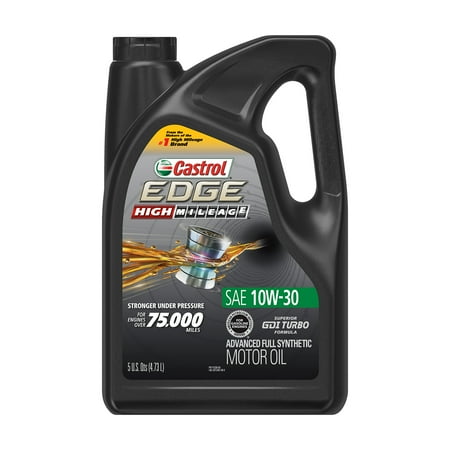 Castrol EDGE High Mileage 10W-30 Advanced Full Synthetic Motor Oil, 5 Quarts