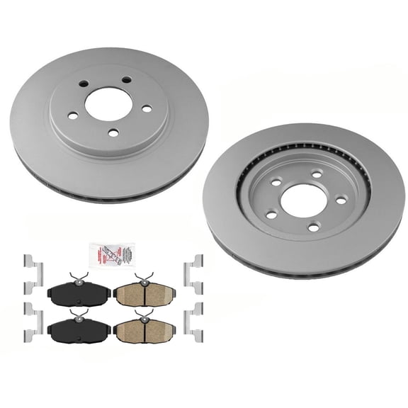 AmeriBRAKES Rear Coated Disc Brake Rotors & Pads Kit For Mustang 4.0L 2005-2010