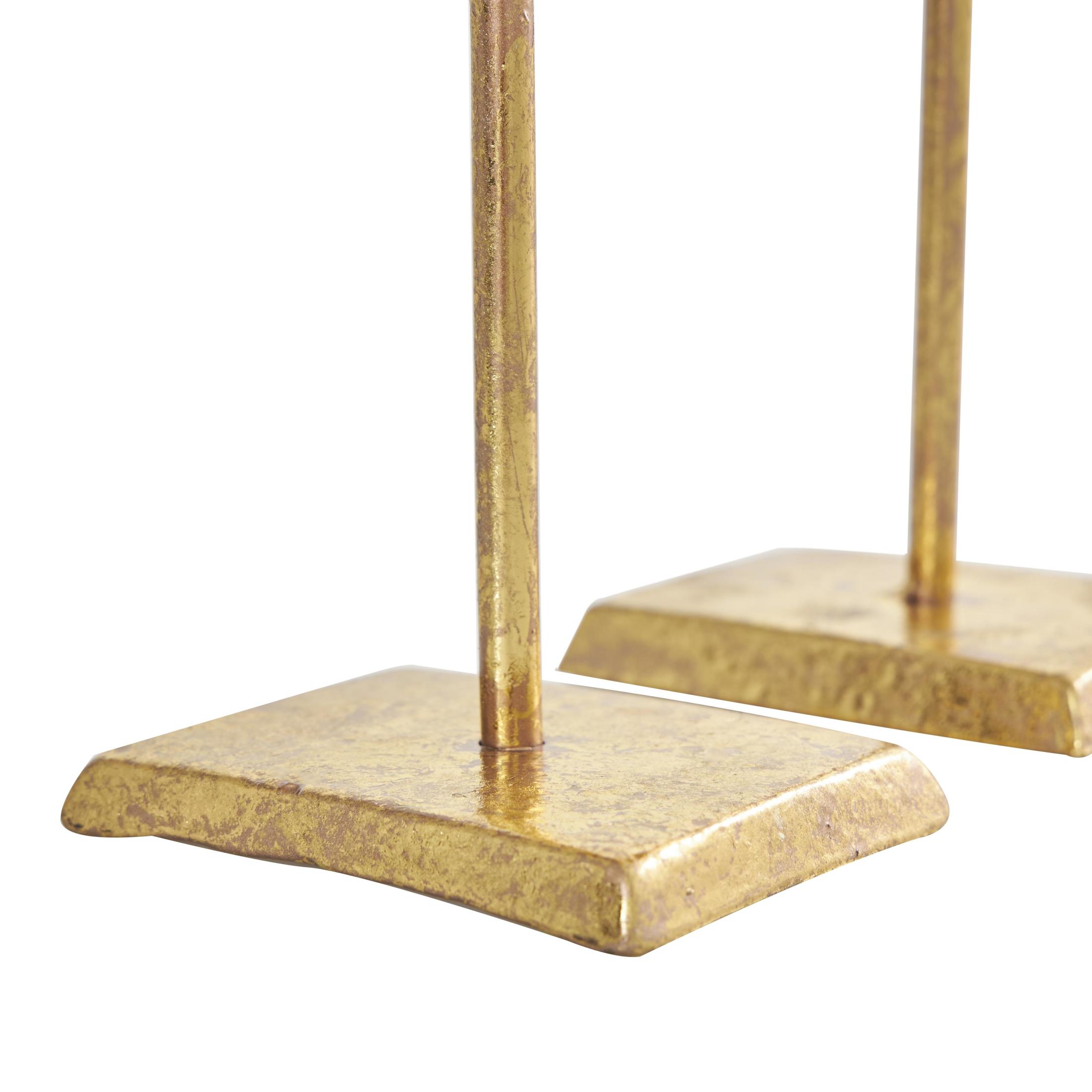 8", 6"H Gold Metal Bird Sculpture with Gold Foil Texturing, by DecMode (2 Count)
