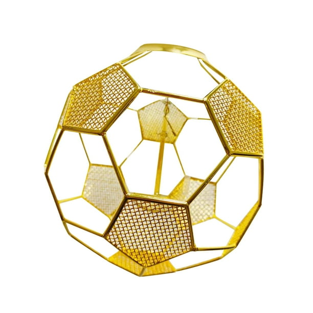 Pantalla de lámpara colgante de malla con forma de balón de fútbol, decoración de repuesto para luminarias Dorado